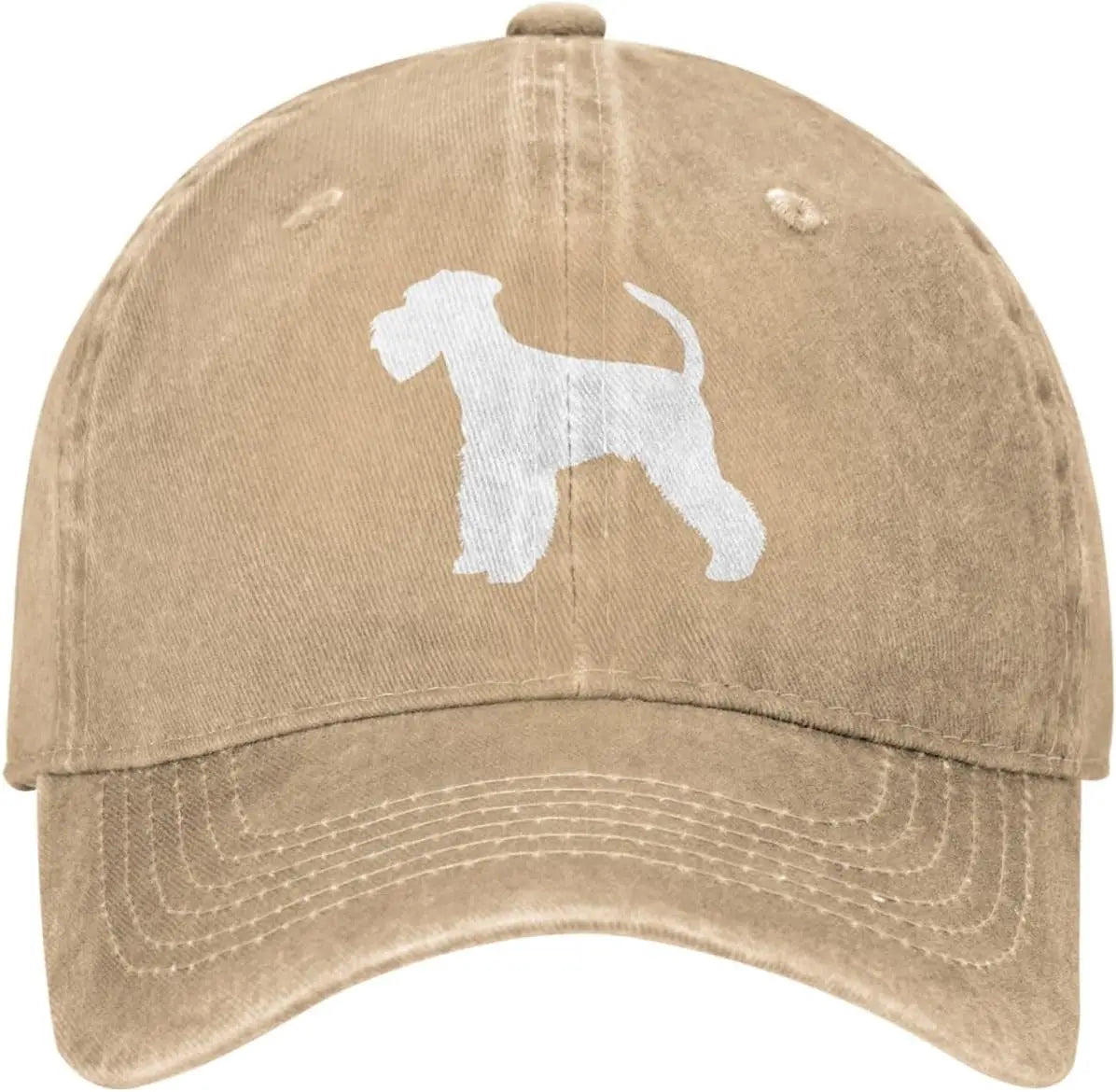 Bedlington Terrier Dog Silhouette Cotton Baseball Cap Low Profile Casual Dad Hat Unisex