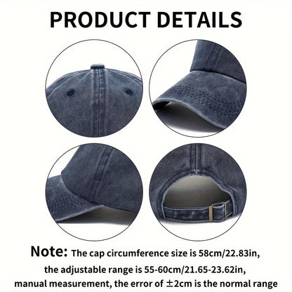 Simple Versatile Printed Washed Vintage Soft Top Baseball Cap For Men And Women