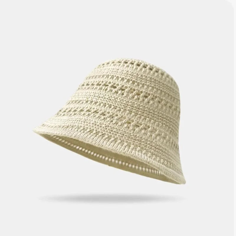 Bucket Hats Woman Summer Hollow Out Thin Sun Protection Hat