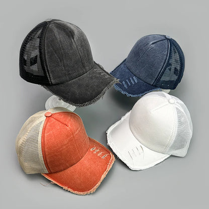 Mesh Solid Rotten Edged Baseball Hats