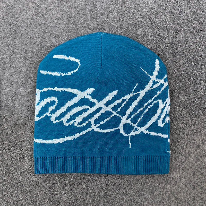 Warm Jacquard Letter Knitted Woolen Hat For Men And Women Autumn Winter