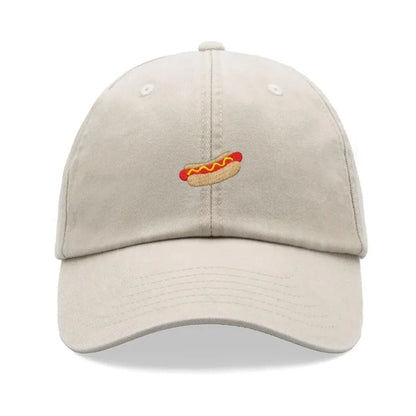 Hotdog Baseball Cap Vintage Washed Unisex Dad Hat Adjustable Faded Sports Sun Food Hiking Gardening Funny
