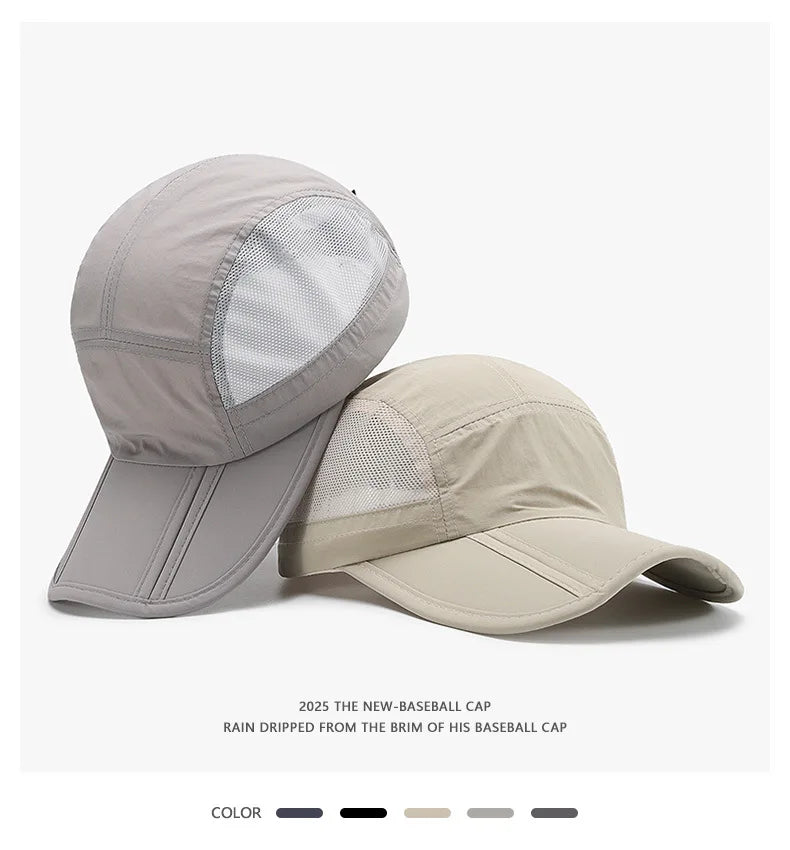 1pc Summer Foldable Sunshade Mesh Baseball Cap for Men