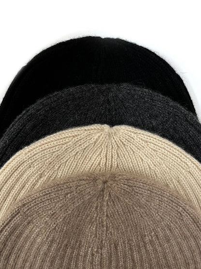 100% Cashmere Knitted Trawler Beanie Skullcap Watch Caps