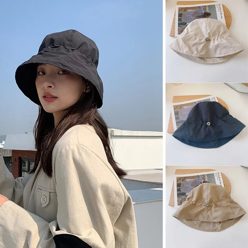Solid Color Summer Women Bucket Hats