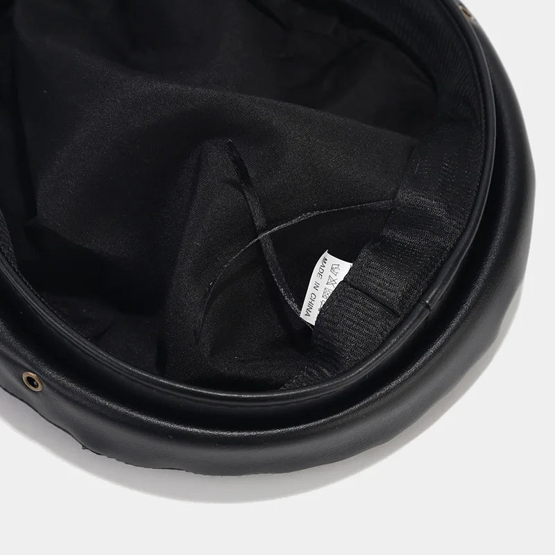 Fashion PU Leather Beret Vintage England Flat