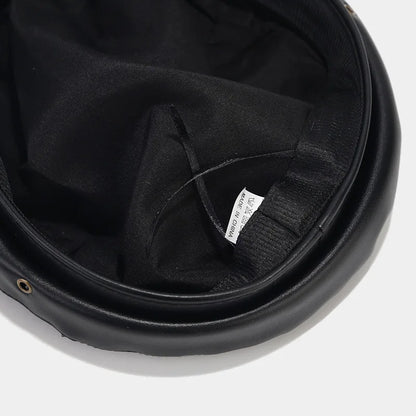 Fashion PU Leather Beret Vintage England Flat
