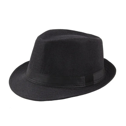 Trendy Wide Brim Men Straw Hat Women Summer Solid Color Fedoras Jazz Sun Cap