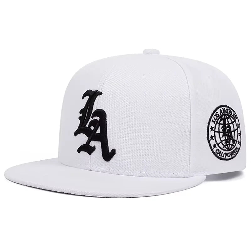 New Los Ange Earth Letter Embroidered Cotton Flat Edge Hat Simple Baseball Hat Outdoor HipHop Hat