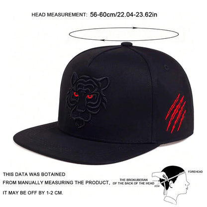 Unisex Tiger Embroidery Hip-Hop Hats Spring And Autumn Outdoor