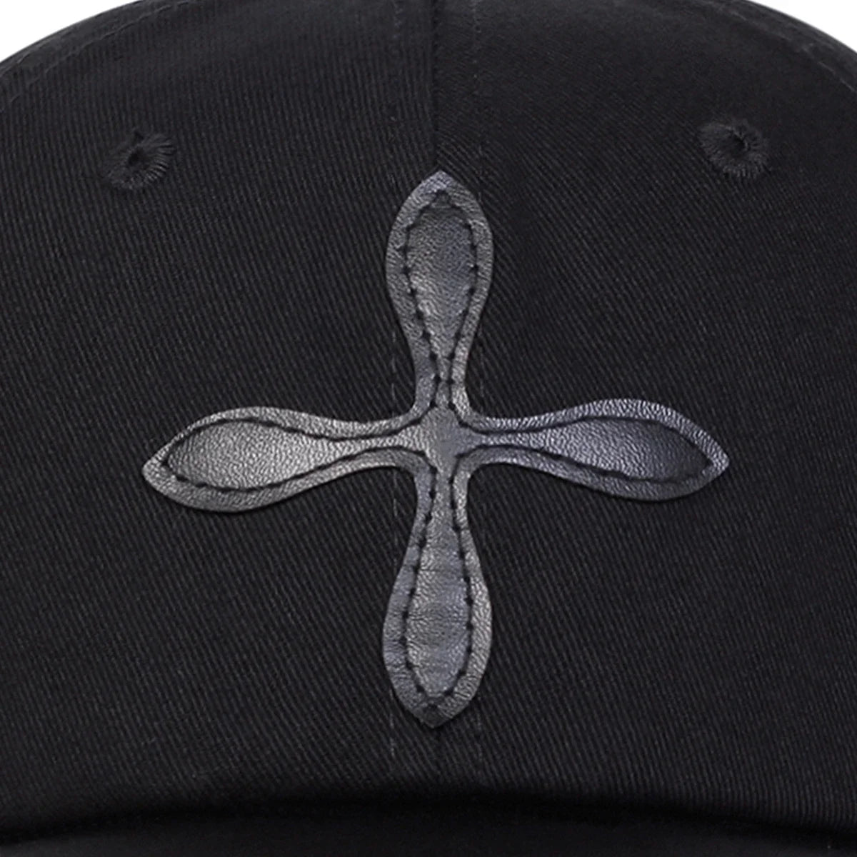 Unisex Leather Label Cross Baseball Caps Spring Autumn
