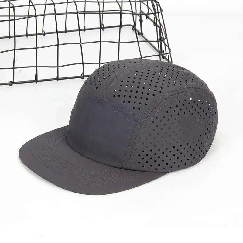 Perforated 5-Panel Cap Camping Hiking Training Outdoor Hat