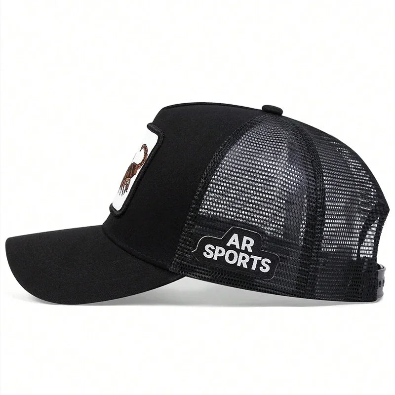 Unisex Scorpion Embroidery Baseball Net Caps Spring and Summer