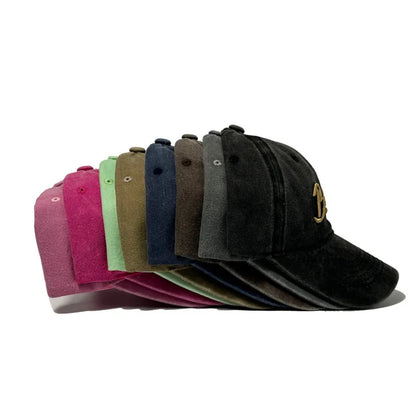 Unisex Washed Denim Baseball Caps Letter Embroidery Kpop Cotton Cap
