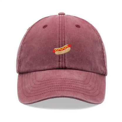 1pc Hotdog Baseball Caps for women Vintage Washed Unisex Driver Hat