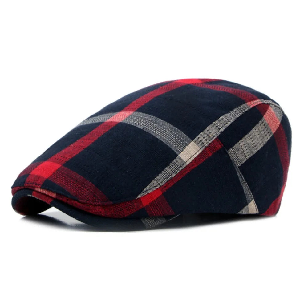 Unisex Colorful Plaid Berets Thin Soft Newsboy Caps