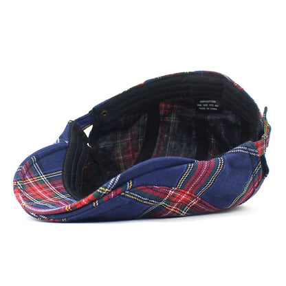 Unisex Plaid Vintage Beret Hats Men Women British Painters Newsboy Hat