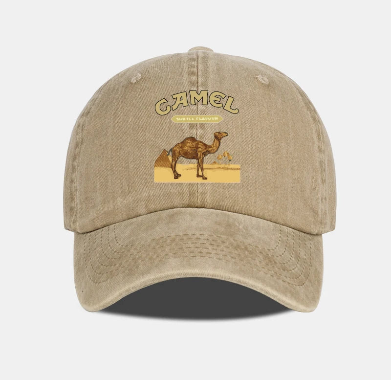 Camel Print Baseball Cap Classic Minimalist Retro Style Breathable Soft Fabric Perfect Daily Wear Adjustable