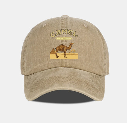 Camel Print Baseball Cap Classic Minimalist Retro Style Breathable Soft Fabric Perfect Daily Wear Adjustable