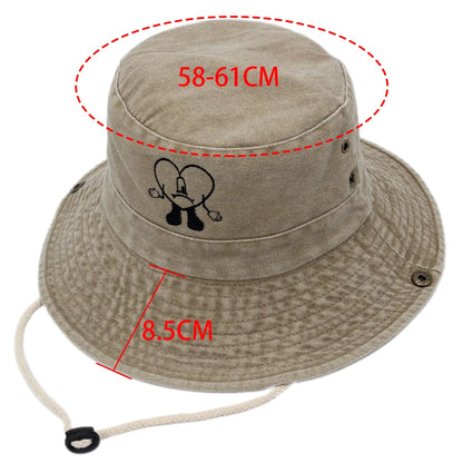 Cotton Embroidered Bad Bunny Fisherman Hats