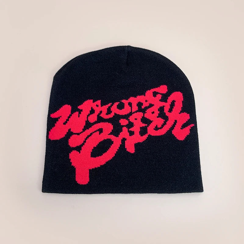 American Color Block Letter Knitted Hats