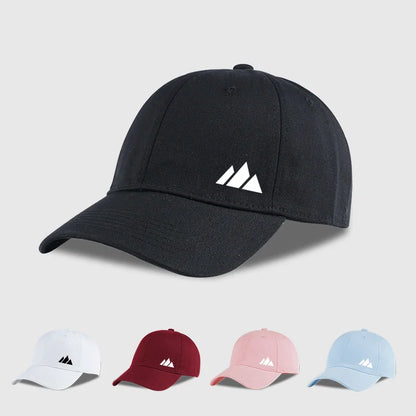 Stylish and Minimalist Mountain Print Soft Peak Baseball Cap with Adjustable Curved Brim Perfect For Hiking