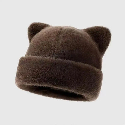 New Leopard Print Fur Hat Women Cute Teddy Bear Beanie Hat
