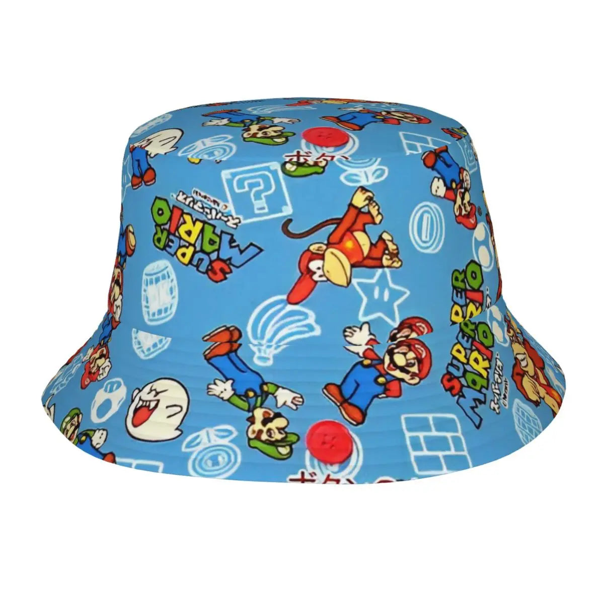 Street Princess Peach Lovely Bucket Hat Girl Outdoor Sports M-Mariod Fisherman Cap