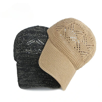 New Hollow Mesh Woman Baseball Cap Knitted Hats