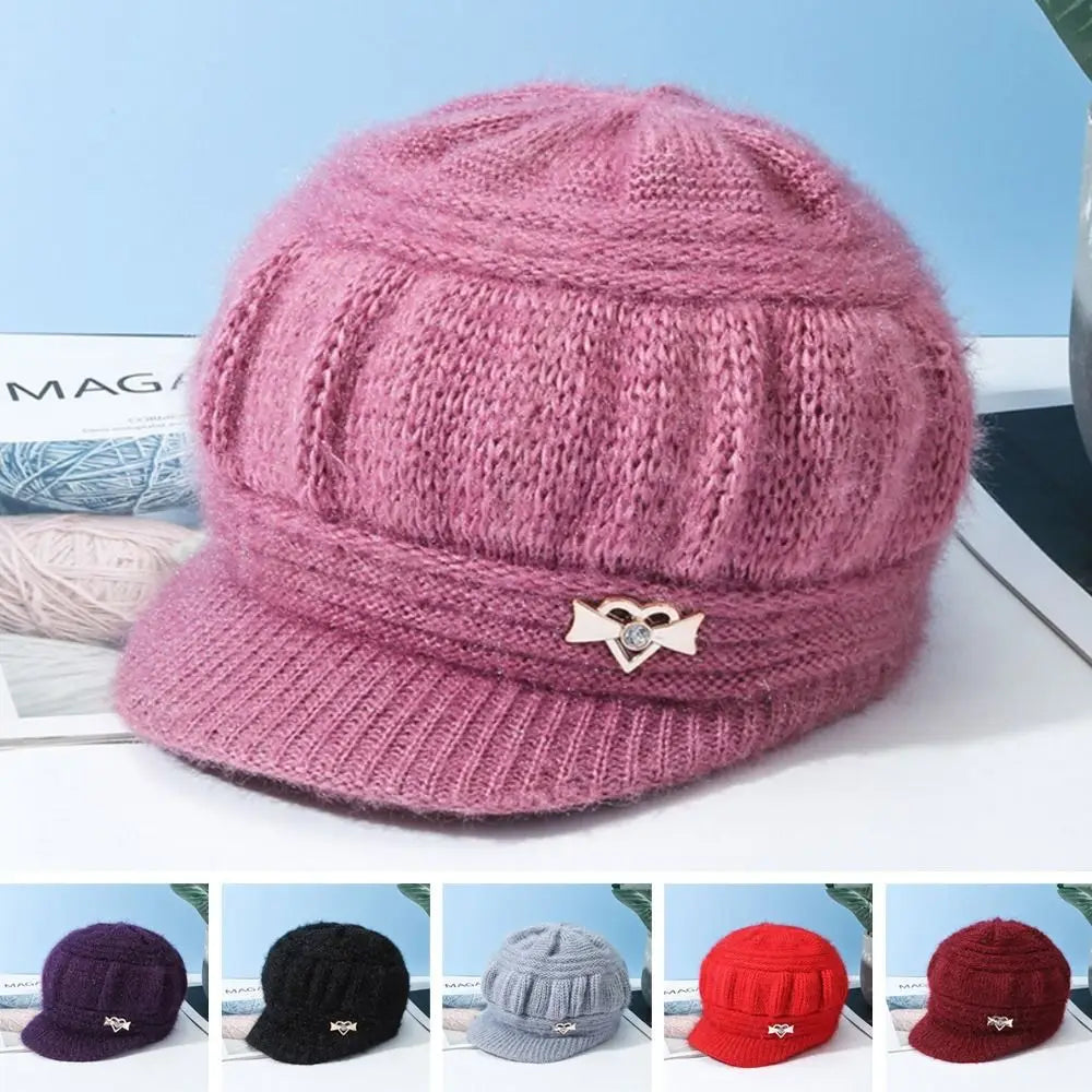 Women's Fashion Knitted Wool Hat Solid Color Windproof Cap