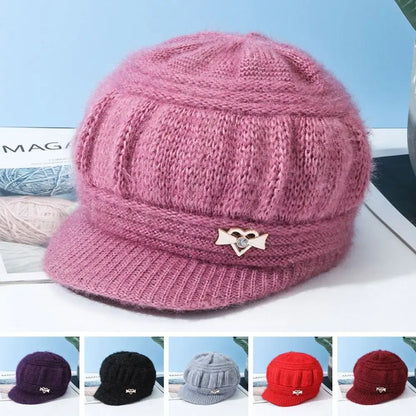 Women's Fashion Knitted Wool Hat Solid Color Windproof Cap