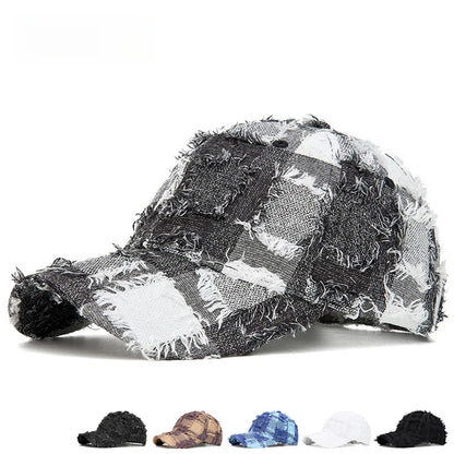 Harajuku Distressed Patchwork Baseball Cap