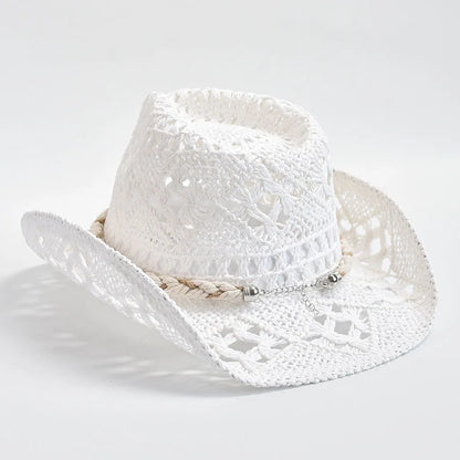 Summer Hand Woven Straw Hat For Women Shell Decoration Holiday Beach Sun Hat