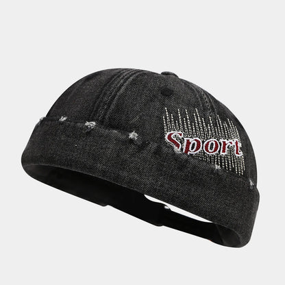 Vintage Washed Denim Brimless Hat