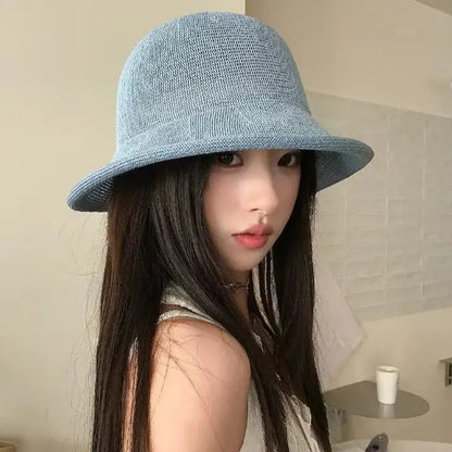 Cuffed Knitted Openwork Fisherman's Hat