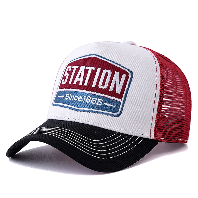 Unisex Baseball Cap Classic Station Letter Pattern Mesh Cap Men And Women