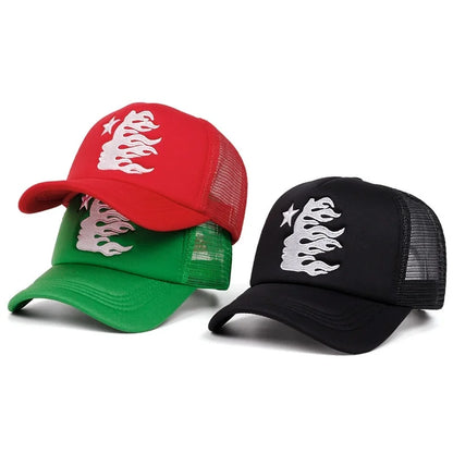 Summer Embroidered Side Face Pentagram Men's and Women's Baseball Hats