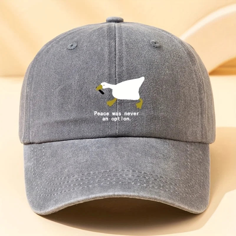 A Running Goose Fashionable Printed Baseball Cap Versatile Outdoor