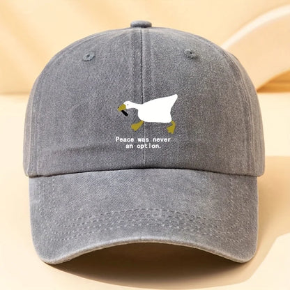 A Running Goose Fashionable Printed Baseball Cap Versatile Outdoor