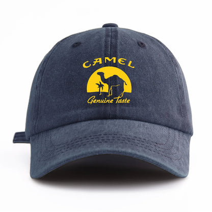 Camel Print Washed Baseball Cap for Adults, Minimalist Retro Style Casual Soft Adjustable