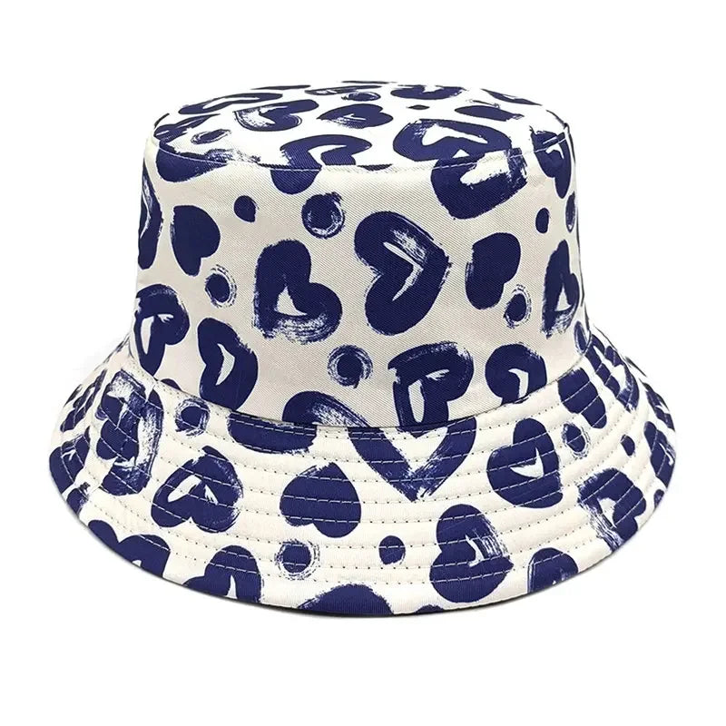 Four Seasons Polyester Cartoon Love Print Bucket Hat