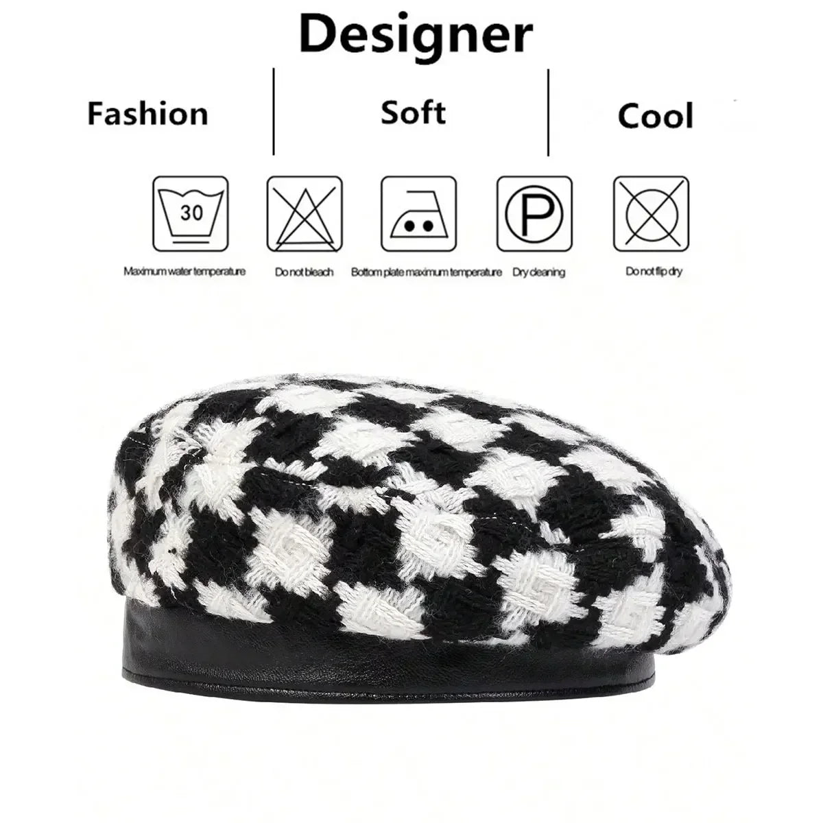 Women Grid Beret Hat Fashion Winter Autumn For Woman Retro Berets