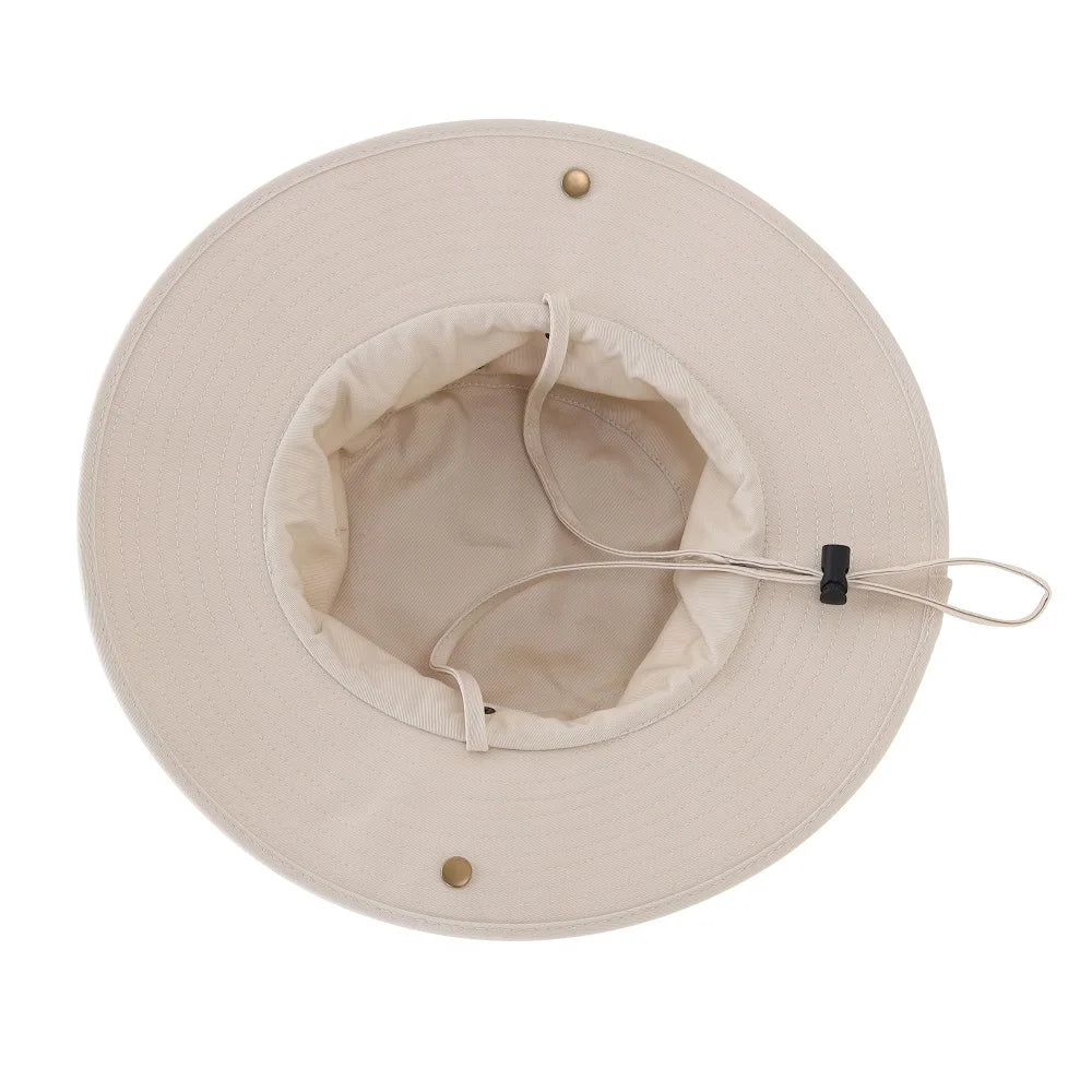 Men's Women Boonie Sun Hat Wide Brim Adjustable Breathable Cotton Safari Hat