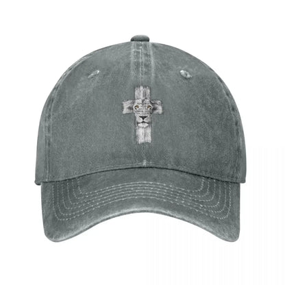 Jesus Cross Lion Baseball Cap Women Summer Snapback Sun Hat Casquette