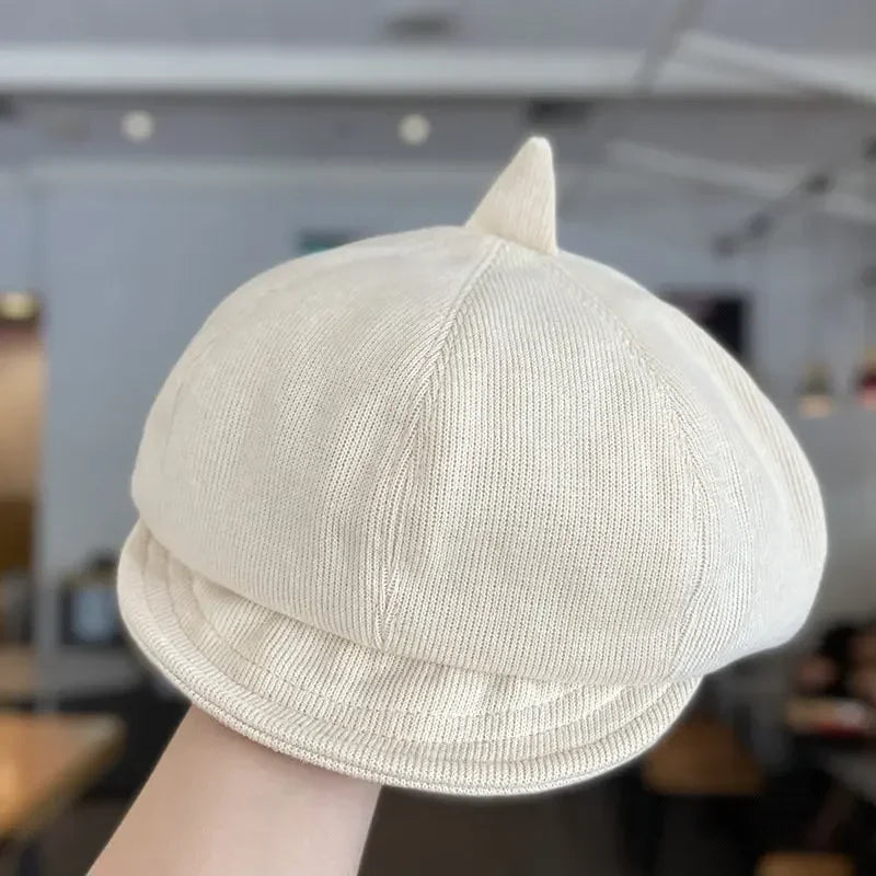 Spring Autumn Cotton Solid Warm Beret Painter Hat
