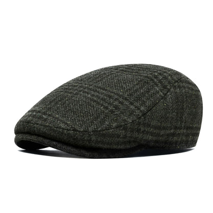 Newsboy Caps Men Wool Blend Flat Cap Winter Warm Hat