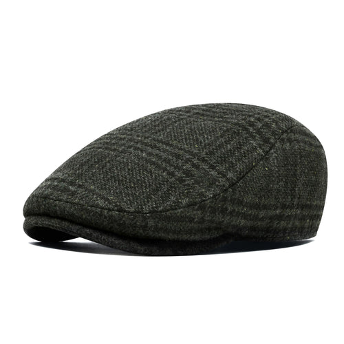 Newsboy Caps Men Wool Blend Flat Cap Winter Warm Hat