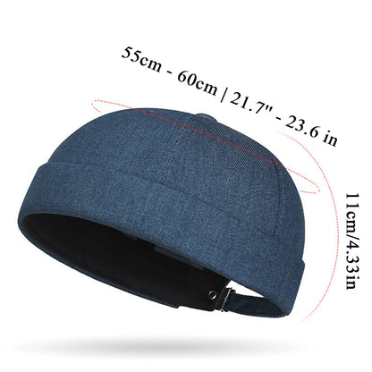 Denim Beanie Hats Men Women Docker Cap Dome Melon Cap