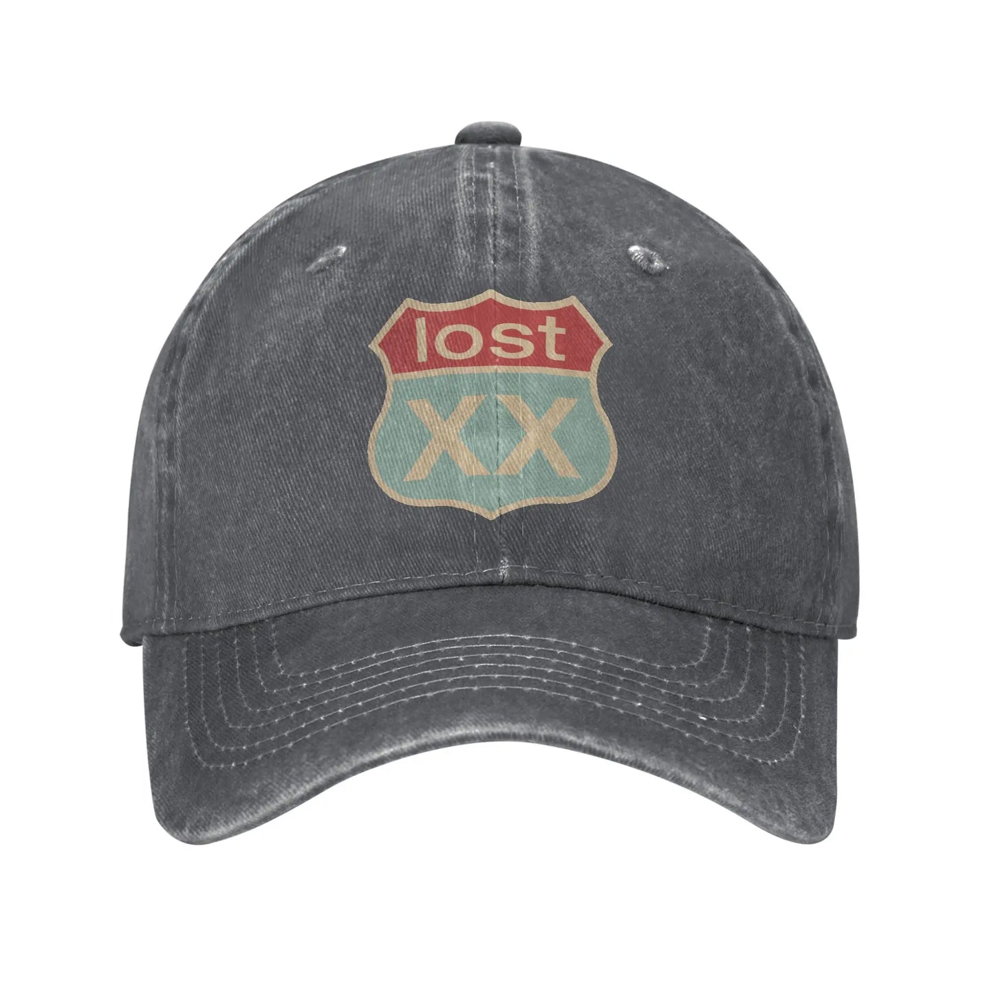 Vintage Mgk Lost Americana Rapper Baseball Cap Men Women Distressed Denim Headwear