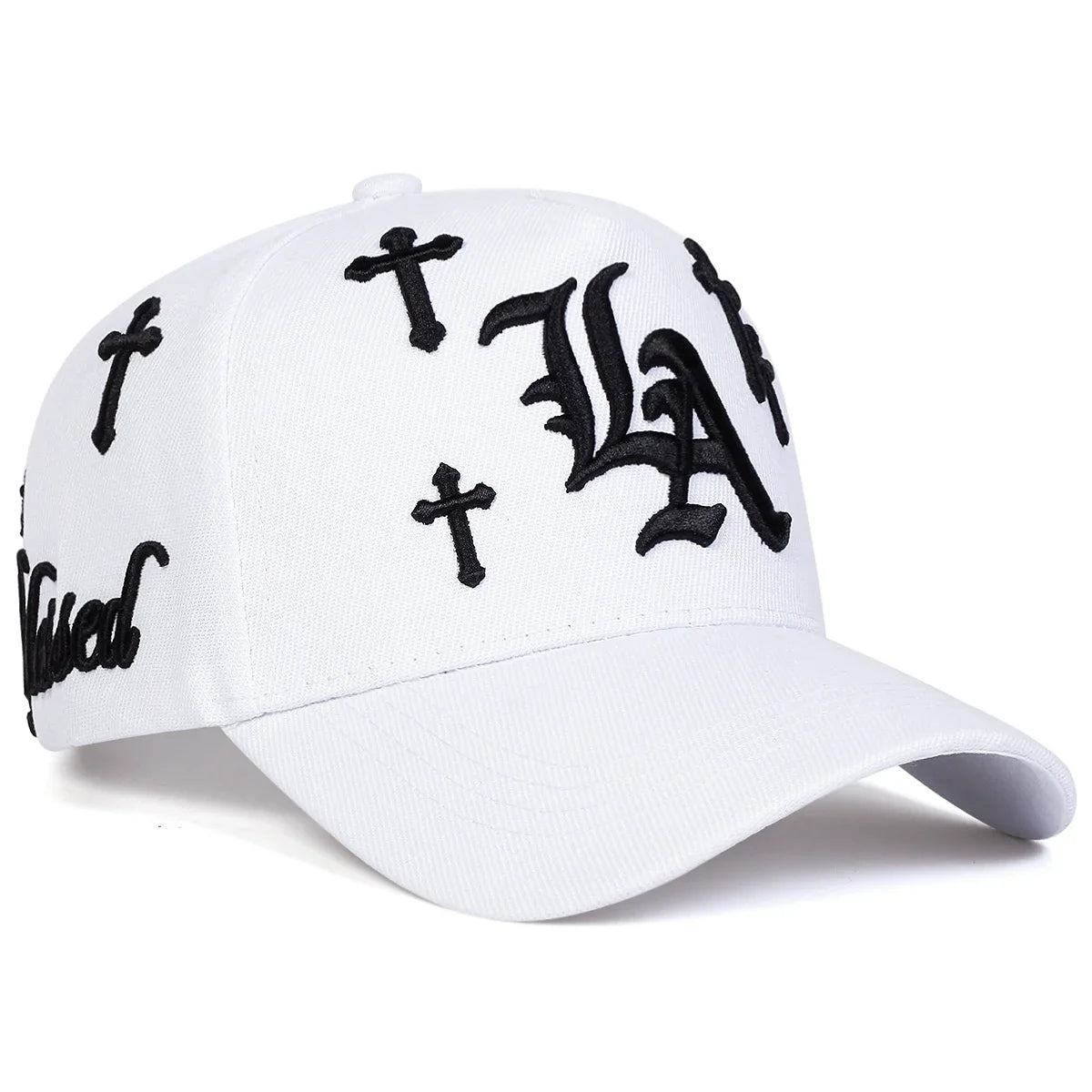 Unisex Gothic LA Cross Embroidery Baseball Caps Spring Autumn